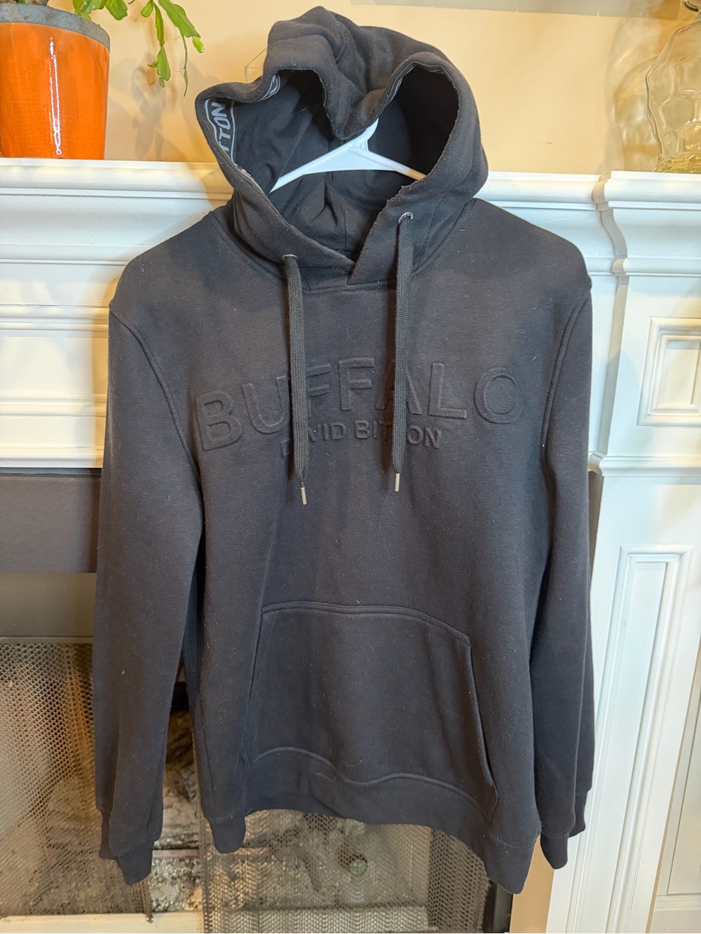 Buffalo David Bitton Black Embossed Pullover Hoodie